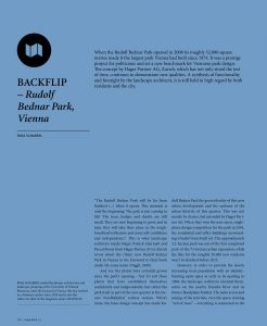 Backflip: When the Rudolf Bednar Park opened in 2008 its roughly 32,000 square metres made it the largest park Vienna had built since 1974.